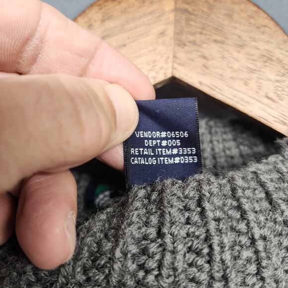 Eddie Bauer Sweater Mens Small EBTEK Wool Blend Grey Black Vintage Hong Kong 90s - Picture 6 of 13